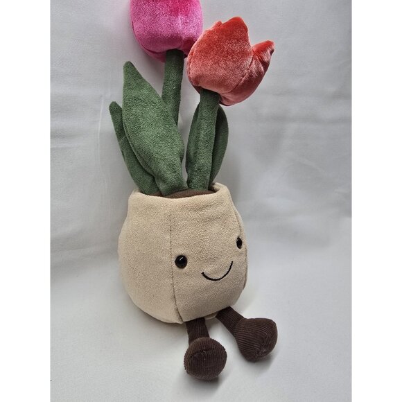 Jellycat Amuseables Tulip Pot Plush Stuffed Toy Authentic - Picture 2 of 10